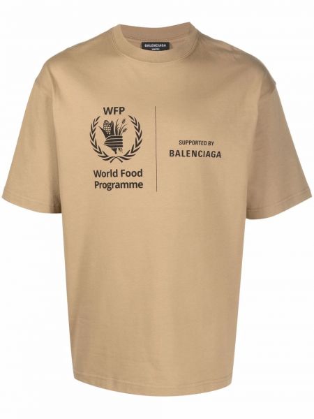 Camiseta con estampado Balenciaga marrón