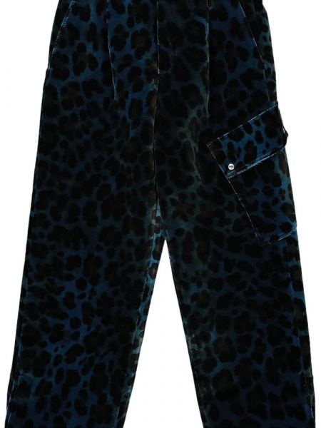 Леопардовые спортивные штаны Oamc синие