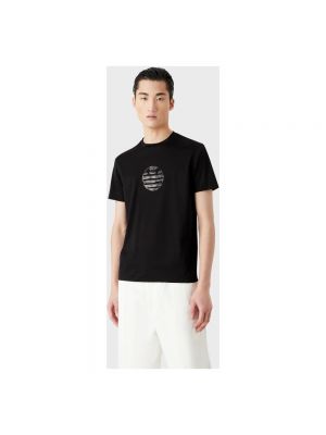 Koszulka z cekinami Emporio Armani czarna