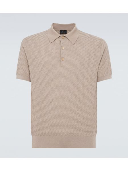 Poloshirt i silke i kashmir i bomuld Brioni beige