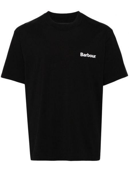 Kokvilnas t-krekls Barbour melns