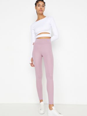 Pantaloni sport cu model floral cu croială lejeră Trendyol roz