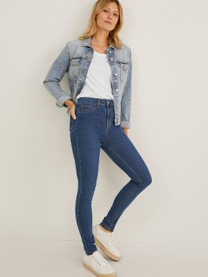 C&A Wielopak, 2 pary-jegging jeans-wysoki stan-LYCRA®, Niebieski, Rozmiar: 34 C&a