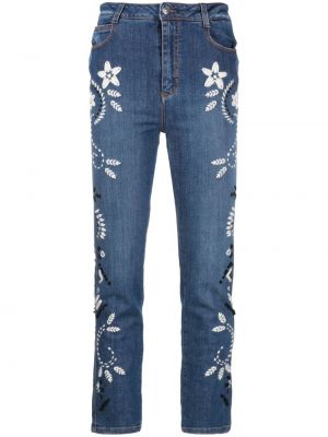 Floral stretch jeans Ermanno Scervino blå