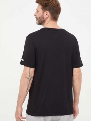 Bavlněné tričko s potiskem Fila černé