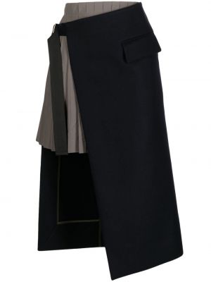 Asymetrické vlněné sukně Sacai