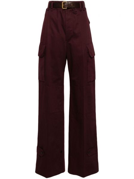 Pantalon droit brodé Saint Laurent violet