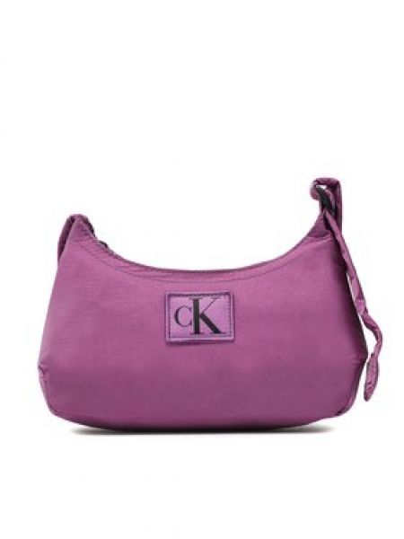 Нейлонова сумка з ручками Calvin Klein Jeans фіолетова
