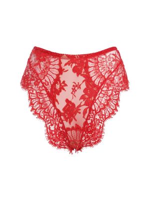 Čipkované tylové nohavičky s vysokým pásom Dolce & Gabbana červená
