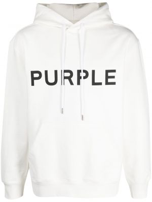 Памучен суичър с качулка с принт Purple Brand