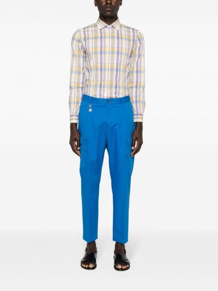 Pantalon cargo avec poches plissé Manuel Ritz bleu