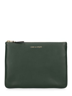 Dabīgās ādas soma Comme Des Garçons Wallet zaļš