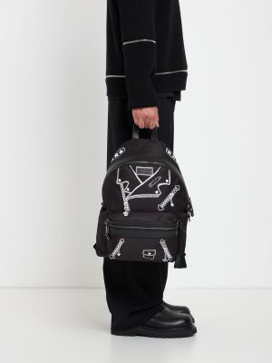 Nylonový batoh s potlačou Moschino čierna