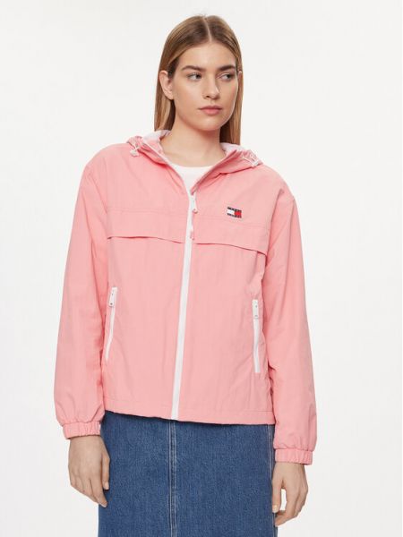 Джинсова куртка Tommy Jeans рожева