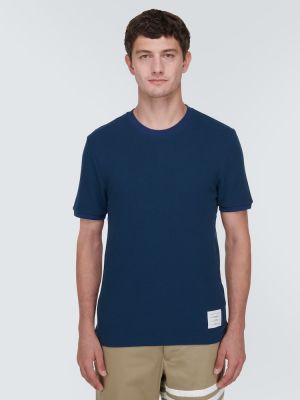 Jersey gestreifte t-shirt aus baumwoll Thom Browne blau