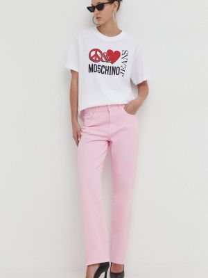 Pamučna majica Moschino Jeans bijela