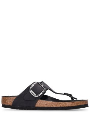 Kožené sandály s přezkou Birkenstock černé