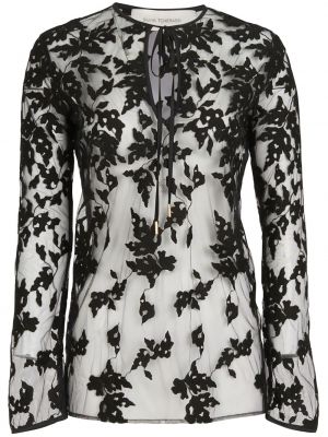 Прозрачна блуза на цветя Silvia Tcherassi черно