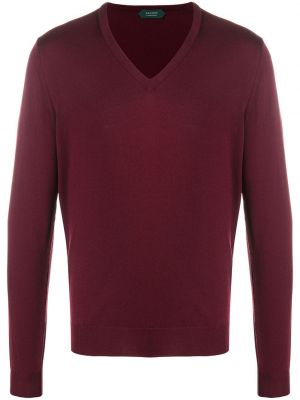 Jersey con escote v de tela jersey Zanone rojo