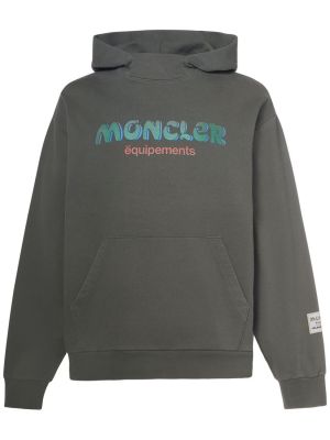 Medvilninis džemperis su gobtuvu Moncler Genius žalia
