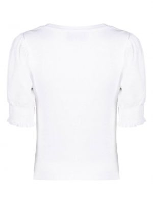 T-shirt en coton à manches bouffantes Dkny blanc