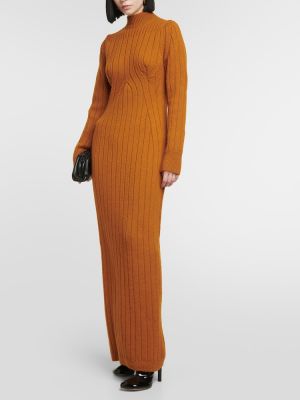 Vestido midi de lana de punto con trenzado Dries Van Noten