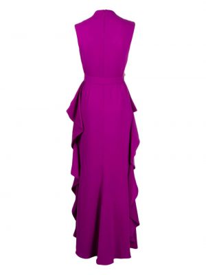 Krepové večerní šaty s volány Badgley Mischka fialové
