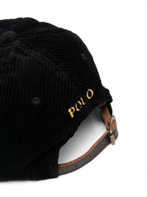 Cord cap mit stickerei Polo Ralph Lauren schwarz