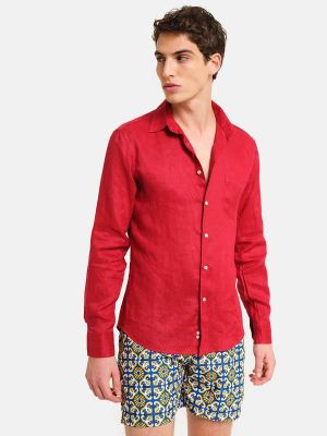 Camisa de lino Peninsula rojo