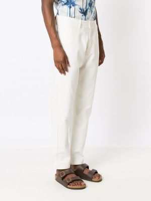 Bavlněné rovné kalhoty Amir Slama bílé
