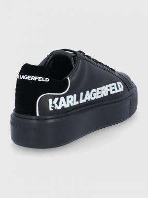 Botine din piele cu platformă Karl Lagerfeld negru