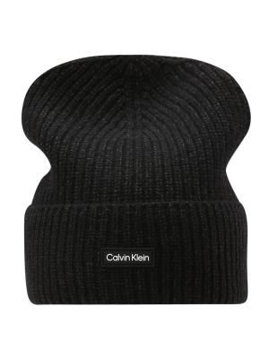 Vilnonis kepurė Calvin Klein juoda