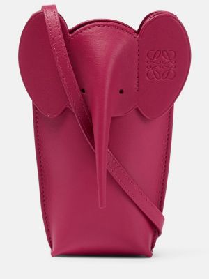 Kožená kabelka s vreckami Loewe červená