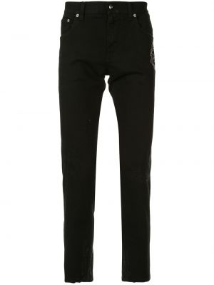 Vaqueros skinny con bordado Dolce & Gabbana negro