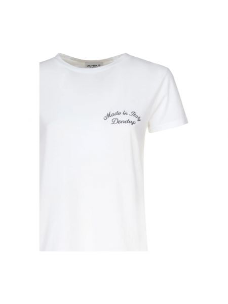 Camiseta de algodón manga corta de cuello redondo Dondup blanco