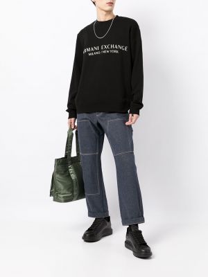 Sweatshirt mit rundem ausschnitt Armani Exchange schwarz