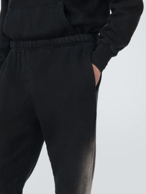 Spodnie sportowe bawełniane z dżerseju Les Tien czarne