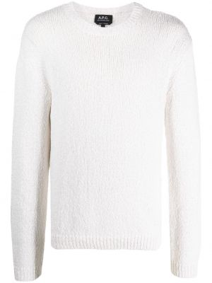 Плетен пуловер с кръгло деколте A.p.c. бяло