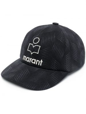 Cappello con visiera con stampa Isabel Marant nero