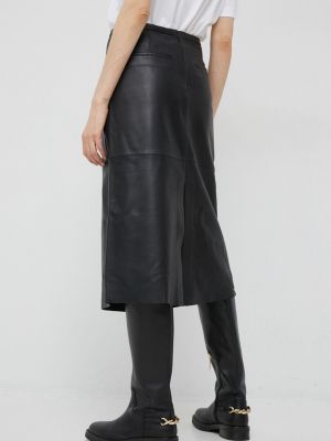 Kožená sukně Calvin Klein černé
