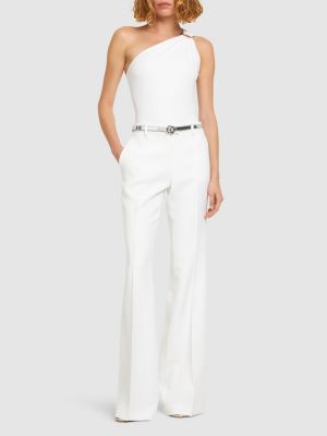 Spodnie z krepy Michael Kors Collection białe