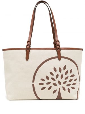 Τσάντα shopper με σχέδιο Mulberry καφέ