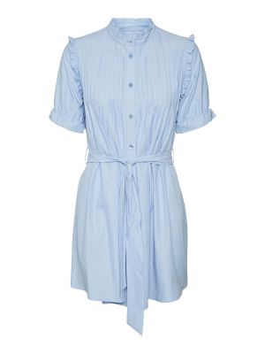 Priliehavé košeľové šaty Noisy May modrá
