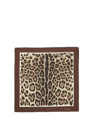 Леопардовый шелковый шарф с принтом Dolce&gabbana
