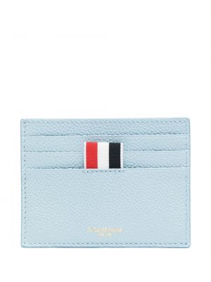 Usnjena denarnica s potiskom Thom Browne modra