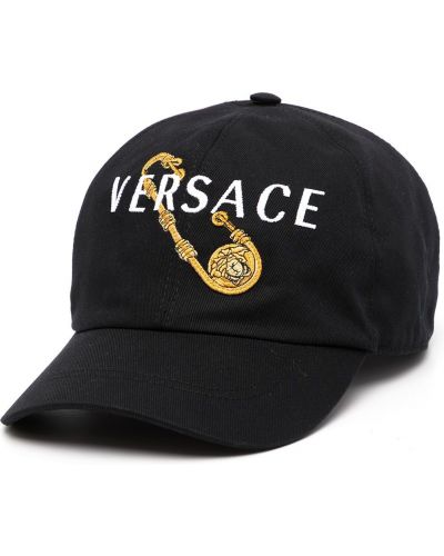 Gorra con bordado Versace negro