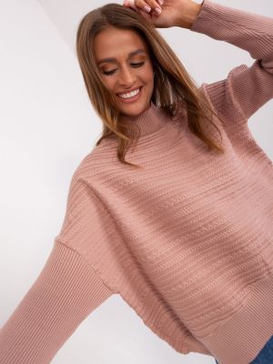 Asimetrisks džemperis Fashionhunters rozā