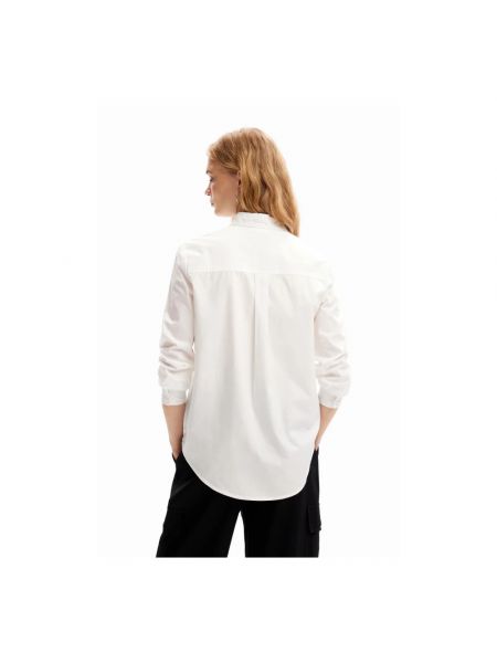 Camisa de algodón con estampado Desigual blanco