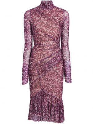 Robe de soirée à imprimé à motifs abstraits Cinq A Sept violet
