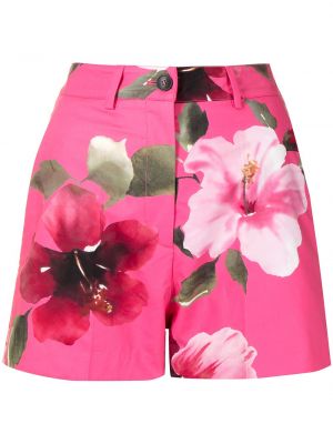 Pantalones cortos de flores con estampado Valentino rosa